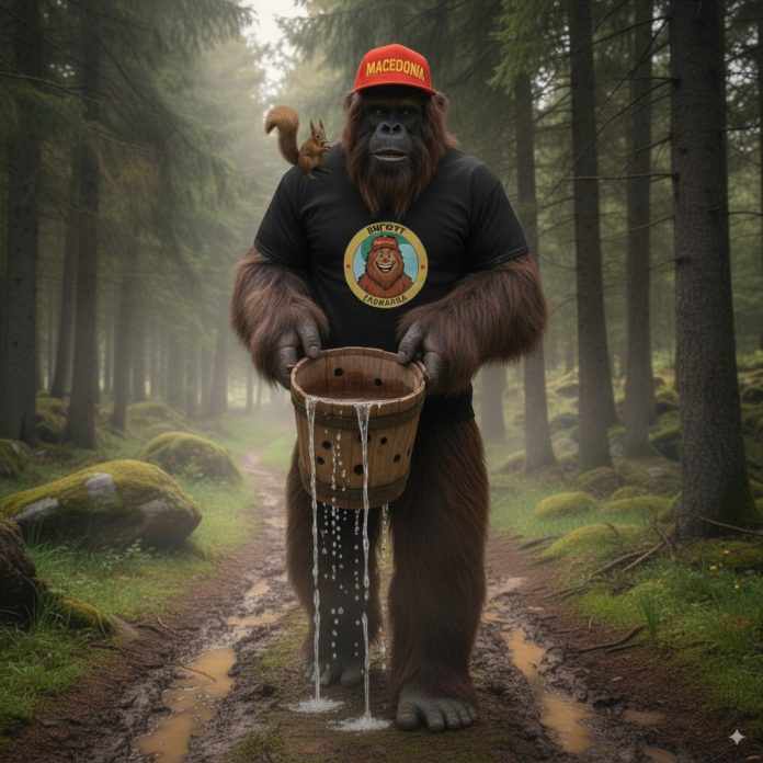 Гатанка: Како Бигфут ќе пренесе вода во дупната кофа?